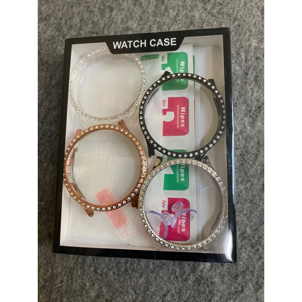 4 Pack Bling Rhinestone Case for Galaxy Watch 5/4 40mm Silver Rose Gold Black